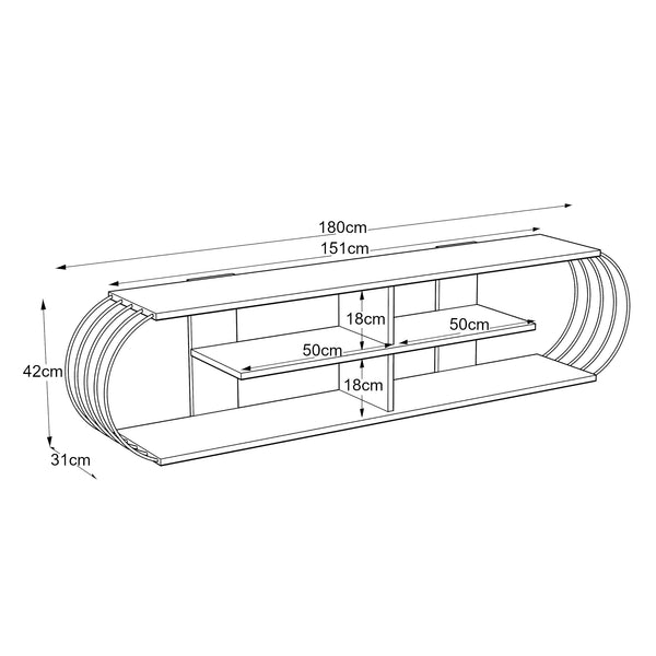 Table TV Robertsfors 180/172/160cm en différentes couleurs [en.casa]