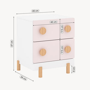 Table de chevet pour enfants Vaarentaa 47x40x35 cm [en.casa]