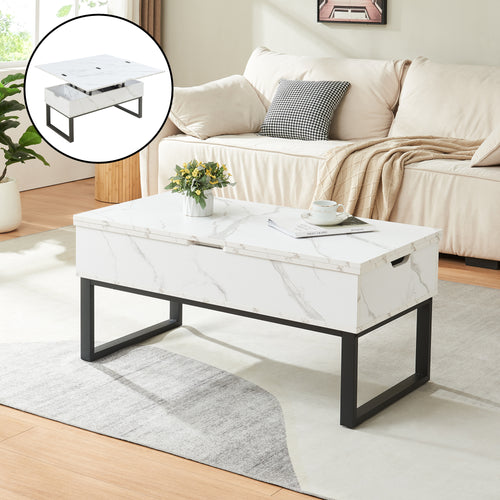 Table basse Rauli avec surface relevable et rabattable [en.casa]