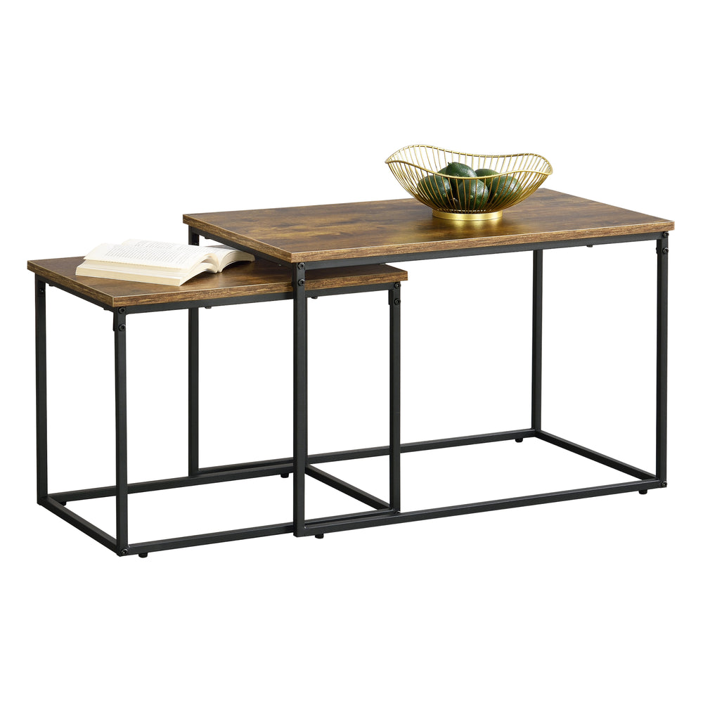 Set de tables basses Härnösand lot de 2 ton bois foncé [en.casa] - premiumXL