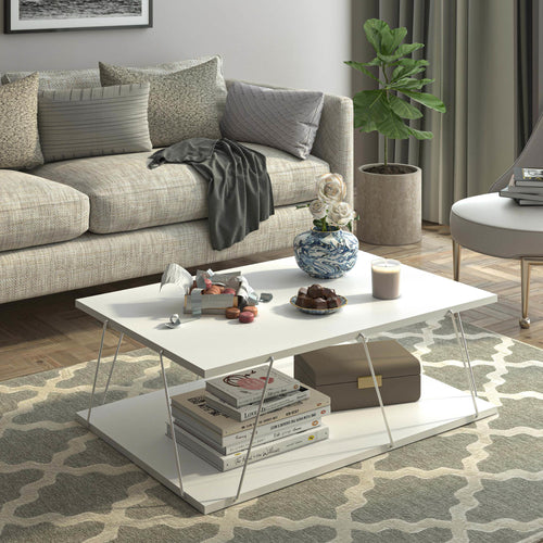 Table basse Saltdal 91x62x30cm en différentes couleurs [en.casa]