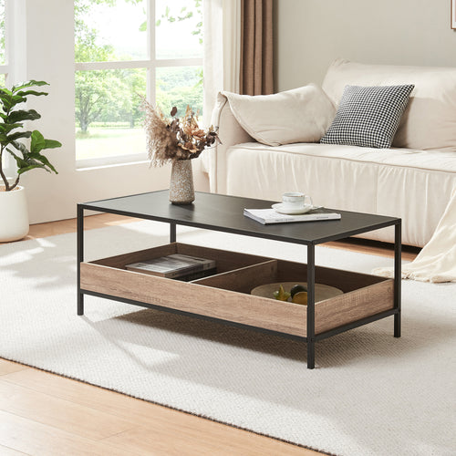 Couchtisch Belana 100x48x39 cm Schwarz/Eicheoptik [en.casa] - premiumXL