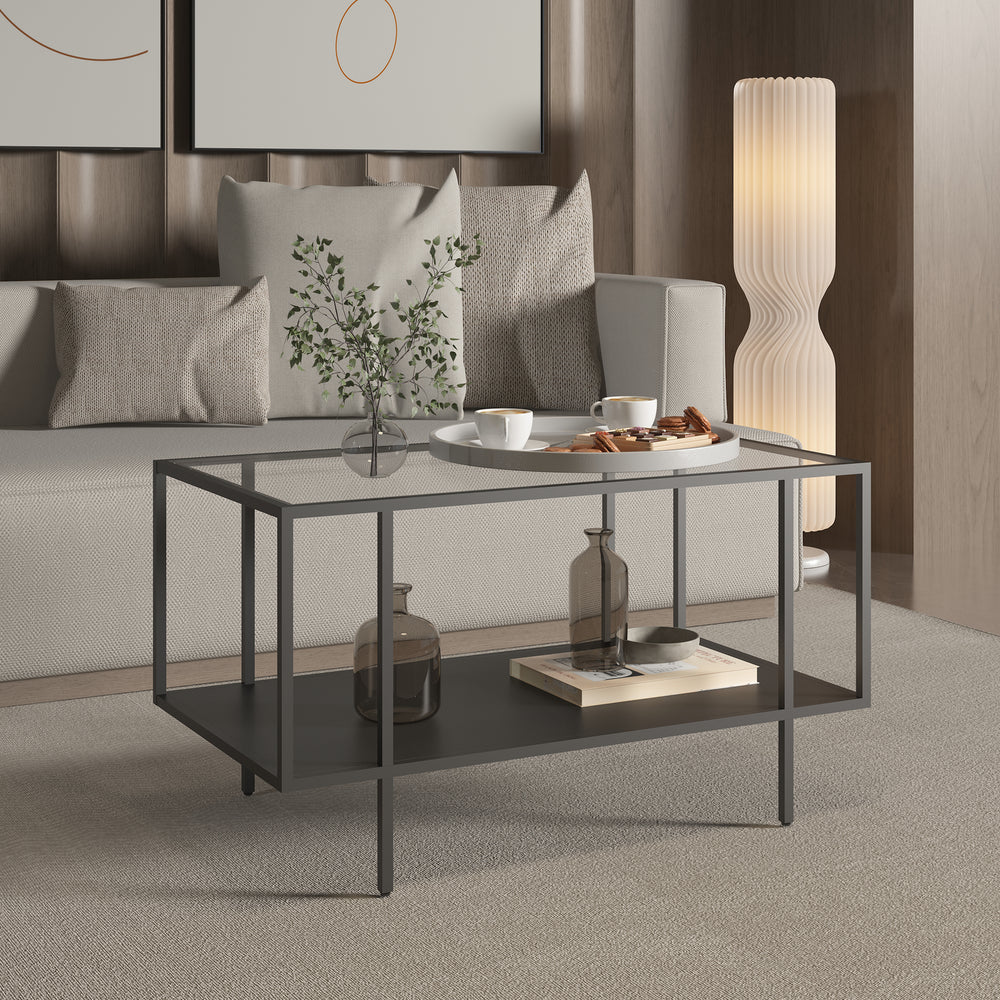 Table basse Nynna 90x50x50 cm Noir [en.casa]