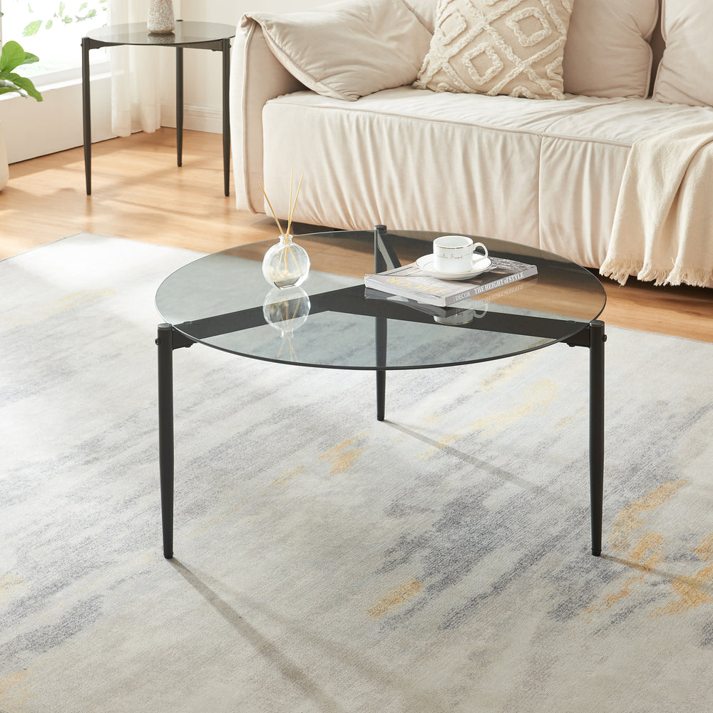 Table basse Ulökantaa acier verre fumé 80 x 40 cm [en.casa]