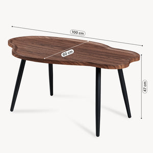 Table basse de salon Trestaneng 100 x 60 x 47 cm effet noyer [en.casa]