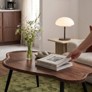Table basse de salon Trestaneng 100 x 60 x 47 cm effet noyer [en.casa]