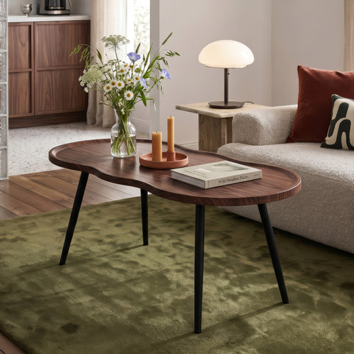 Table basse Ken 100 x 60 x 47 cm aspect noyer [en.casa]