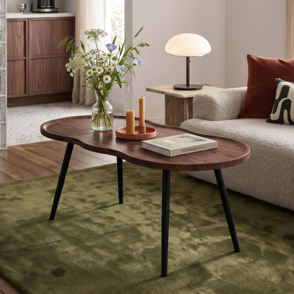 Table basse Ken 100 x 60 x 47 cm effet noyer [en.casa]