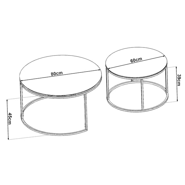 Ensemble de tables basses Kokkola [en.casa]