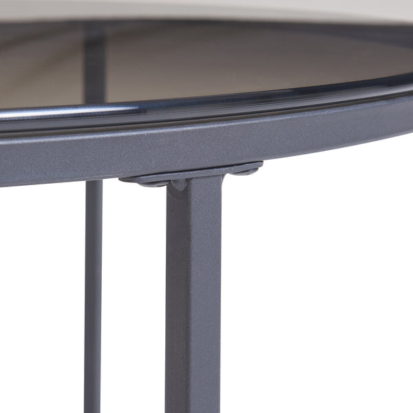 Set de 2 tables basses Kokkola rondes gigognes en verre [en.casa]
