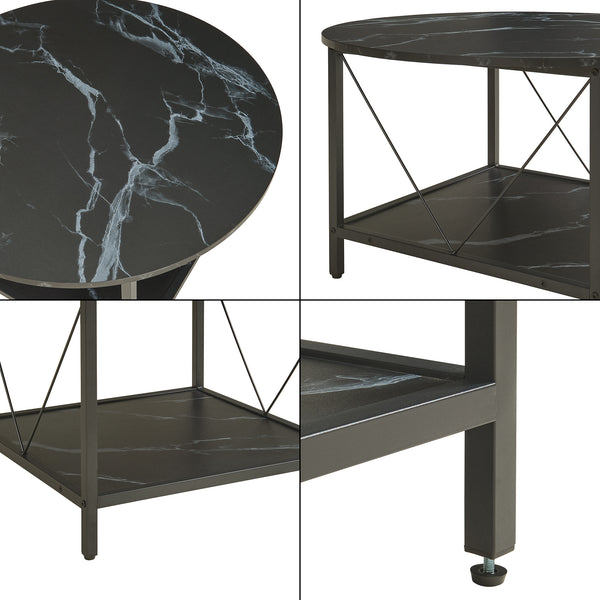 Table basse Filem Ø80x46 cm [en.casa] 