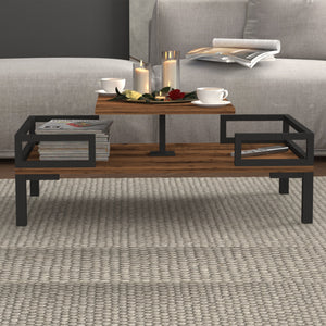 Table basse de salon Hultsfred métal panneau de particules 90 x 50 x 35 cm [en.casa]