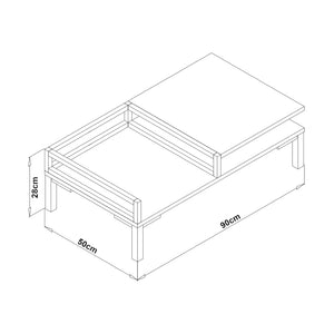 Table basse Ibestad 90x50x28cm en différentes couleurs [en.casa]