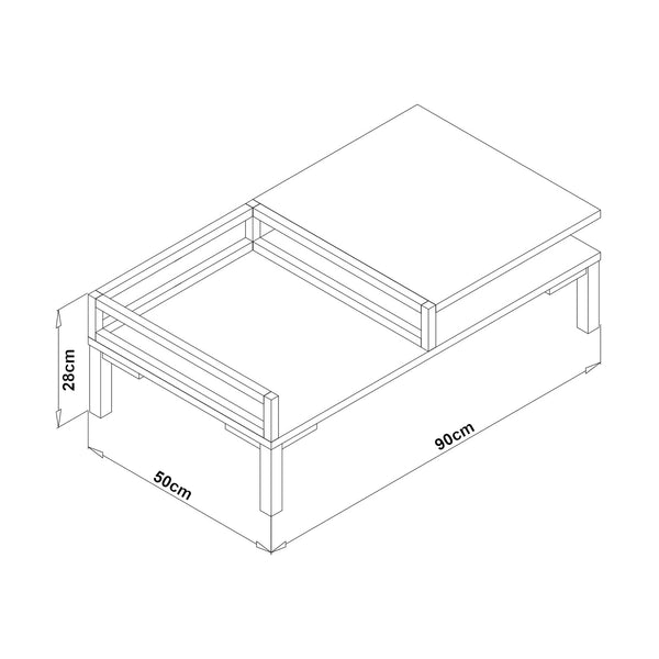 Table basse Ibestad 90x50x28cm en différentes couleurs [en.casa]