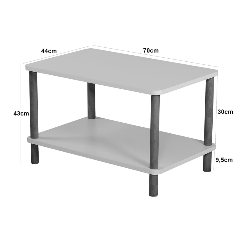 Croquis coté Table basse rectangulaire Jelling 43 x 70 x 44 cm [en.casa]
