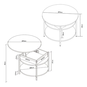 Table basse Kandas avec plateau relevable [en.casa]