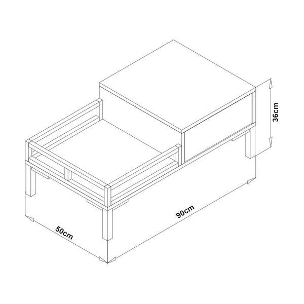 Table basse Karlstad 90x50x36 cm [en.casa]