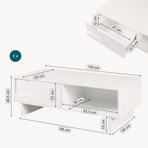 Table basse Katanshumn avec rangement 110x55x39 cm [en.casa]
