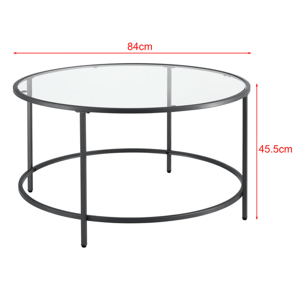 Table Basse Ronde Kouvola pour Salon 84 x 45,5 cm [en.casa]