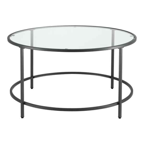 Table Basse Ronde Kouvola pour Salon 84 x 45,5 cm [en.casa]