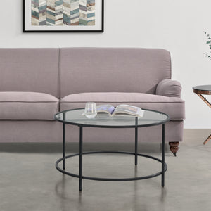 Table Basse Ronde Kouvola pour Salon 84 x 45,5 cm [en.casa]