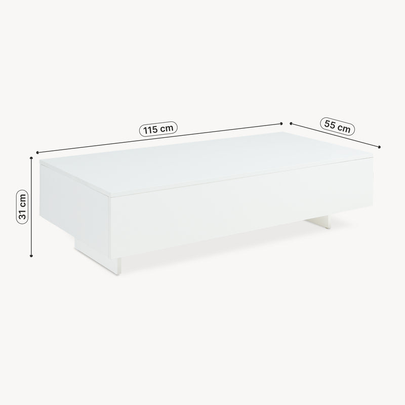 Croquis coté Table Basse Braunschweig 115 x 55 x 31 cm Plusieurs Couleurs [en.casa]