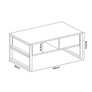 Table basse Laukaa 100 x 60 x 45 cm [en.casa] 