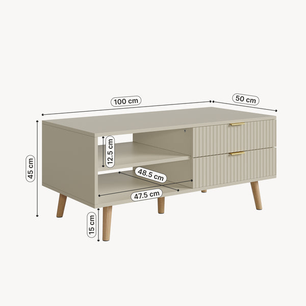 Table basse de salon Nand 100 x 50 x 45 cm [en.casa]