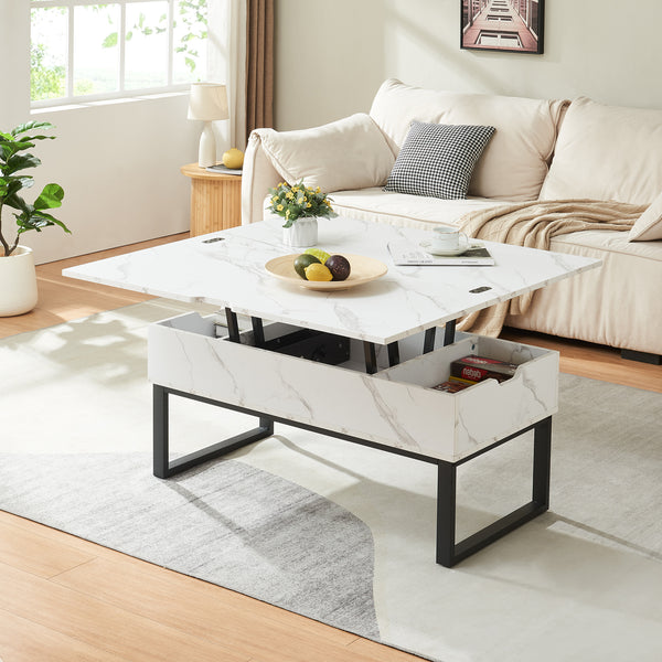 Table basse Rauli avec surface relevable et rabattable [en.casa]