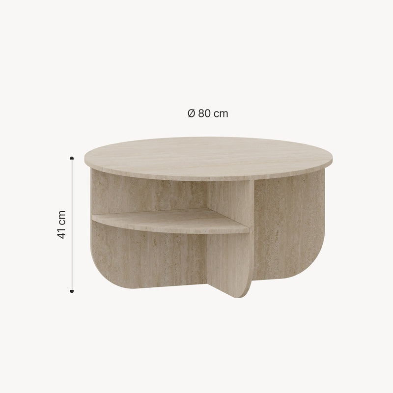 Croquis coté Table basse Reykhon 80 x 41 cm [en.casa]