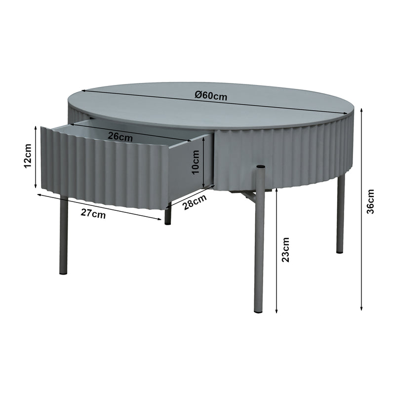 Croquis coté Table basse Rill 36 x 60 cm [en.casa]