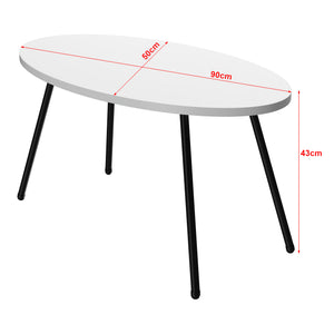 Table basse Skærbæk ovale 43 x 90 x 50 cm [en.casa]