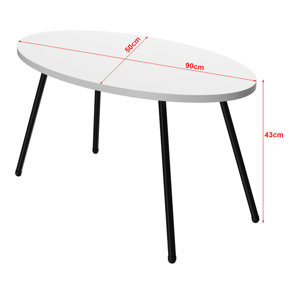 Table basse Skærbæk ovale 43 x 90 x 50 cm [en.casa]
