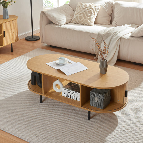 Table basse Tvedestrand 120 x 55 x 40 cm bambou [en.casa]