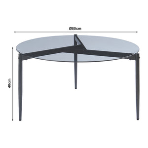Table basse Ulökantaa acier verre fumé 80 x 40 cm [en.casa]
