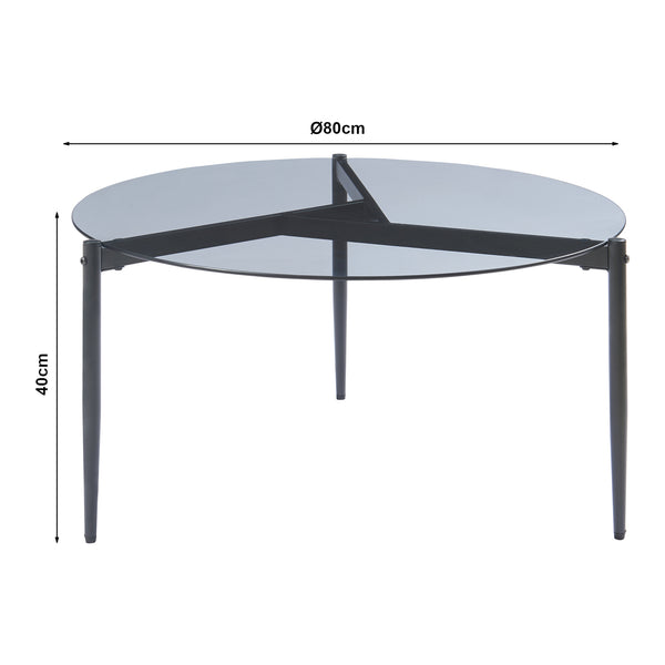 Table basse Ulökantaa acier verre fumé 80 x 40 cm [en.casa]