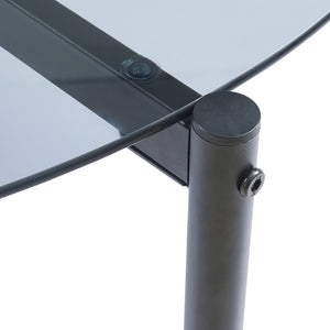 Table basse Ulökantaa acier verre fumé 80 x 40 cm [en.casa]