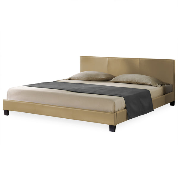 Corium sommier tapissier avec matelas (140 / 160 / 180 / 200x200cm)(7 couleurs)(mousse froide) - avec cuir-synthétique / housse cuir-synthétique / modèrne / avec  sommier à lattes /