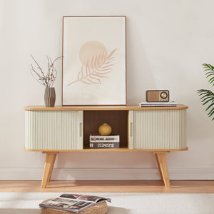 Meuble TV Tysvær bambou 120 x 40 x 58 cm [en.casa]