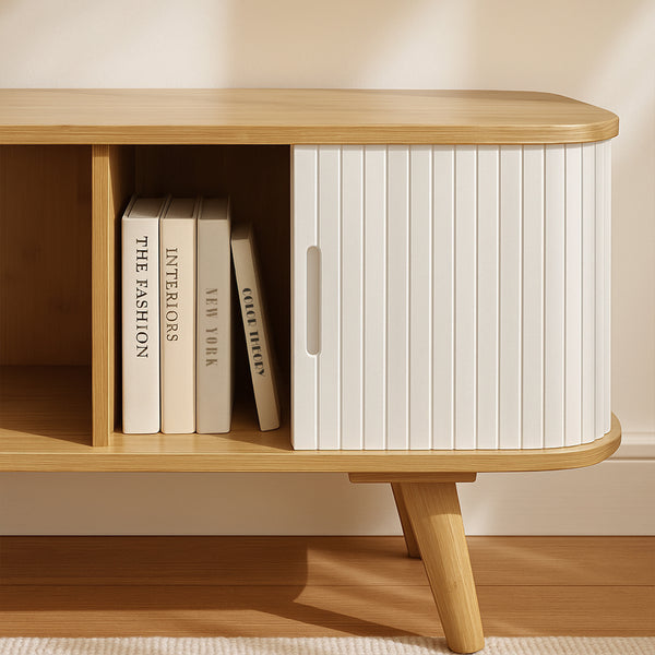 Meuble TV Tysvær bambou 120 x 40 x 58 cm [en.casa]