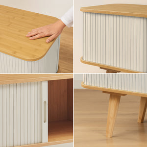 Meuble TV Tysvær bambou 120 x 40 x 58 cm [en.casa]