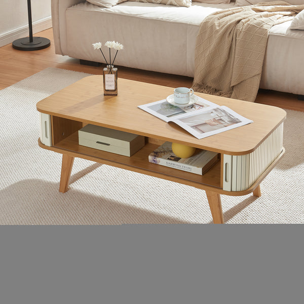 Table basse Tysvær bambou 100 x 50 x 40 cm [en.casa]