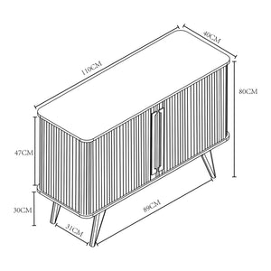 Buffet Tysvær bambou 110 x 40 x 80 cm [en.casa]