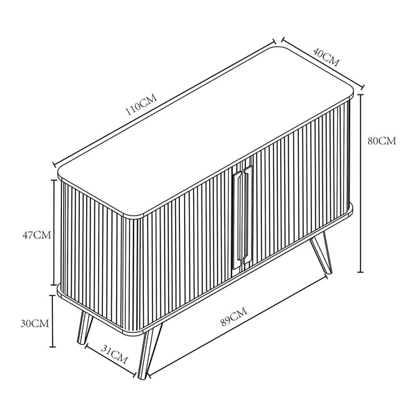 Buffet Tysvær bambou 110 x 40 x 80 cm [en.casa]