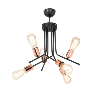 Plafonnier Halesowen 6xE27 Métal en différentes couleurs [lux.pro]