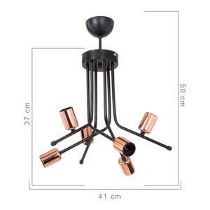 Plafonnier Halesowen 6xE27 Métal en différentes couleurs [lux.pro]