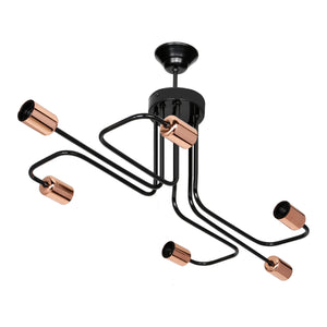 Plafonnier Harlow E27 Métal Noir / Cuivré en différentes tailles [lux.pro]