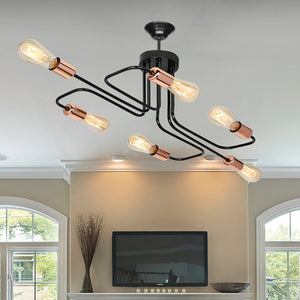 Plafonnier Harlow E27 Métal Noir / Cuivré en différentes tailles [lux.pro]