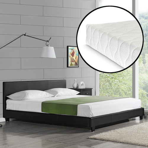 Corium sommier tapissier avec matelas (140 / 160 / 180 / 200x200cm)(7 couleurs)(mousse froide) - avec cuir-synthétique / housse cuir-synthétique / modèrne / avec  sommier à lattes /
