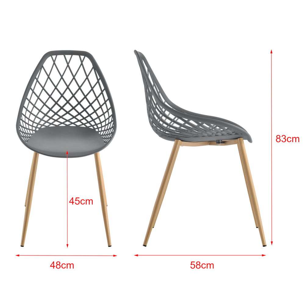 Lot de 2 chaises de salle à manger Varsovie en plastique aspect hêtre en.casa - premiumXL
